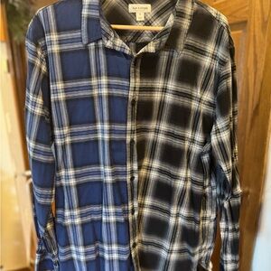 Sun + Stone Men's Dual-Tone Plaid Shirt